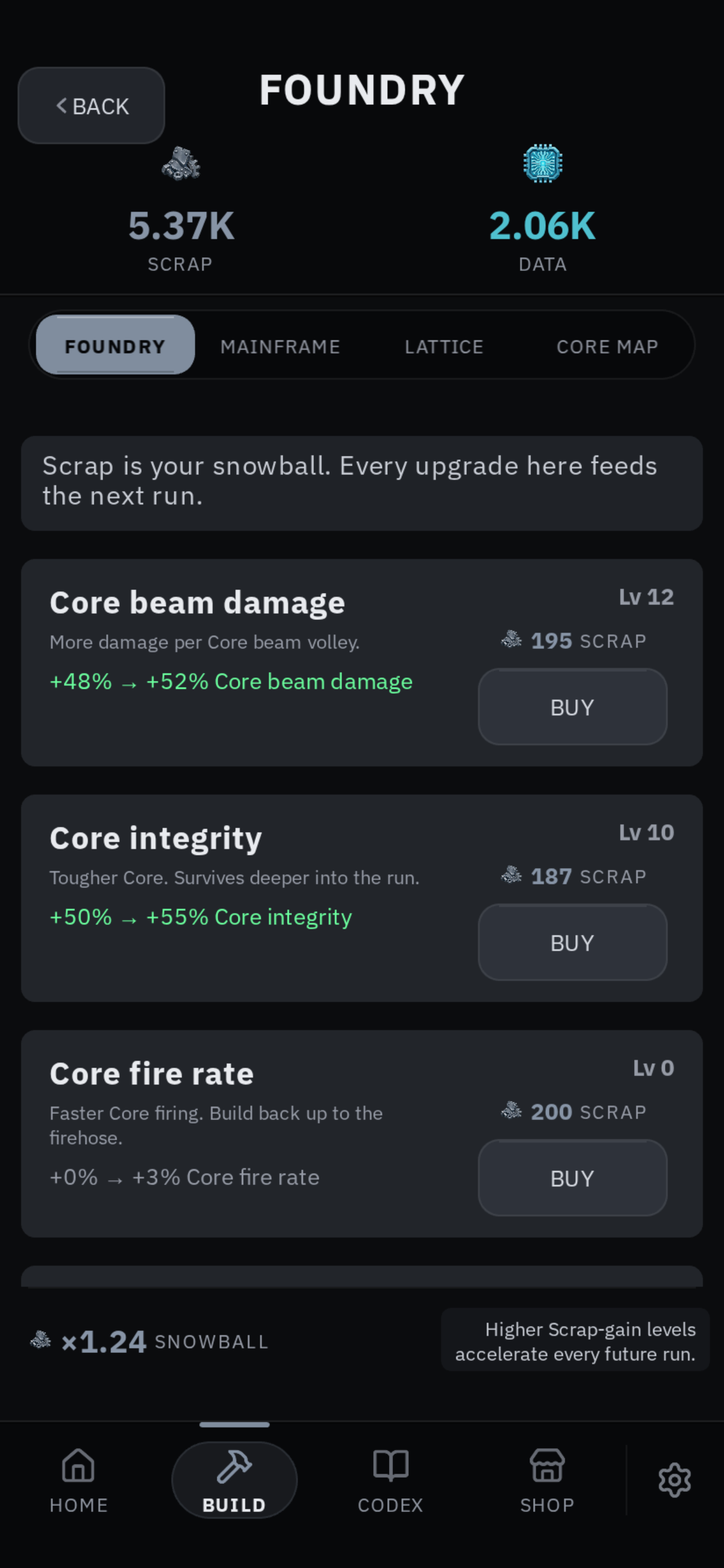 The Foundry upgrade tree